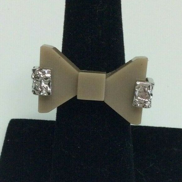 Marc by Marc Jacobs Textured Metal Brown Bow Ring